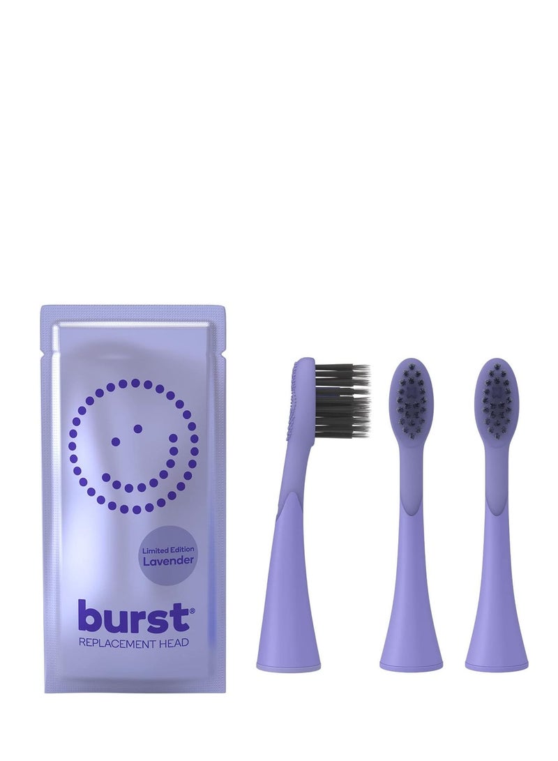 BURST Toothbrush Heads - Genuine BURST Electric Toothbrush Replacement Heads for BURST Sonic Toothbrush – Ultra Soft Bristles for Deep Clean, Stain & Plaque Removal - 3-Pack, Lavender