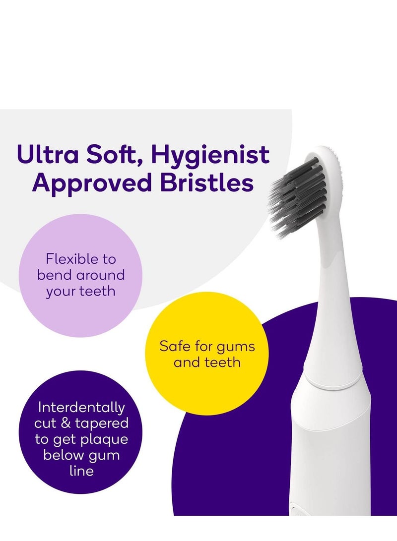 BURST Toothbrush Heads - Genuine BURST Electric Toothbrush Replacement Heads for BURST Sonic Toothbrush – Ultra Soft Bristles for Deep Clean, Stain & Plaque Removal - 3-Pack, Lavender