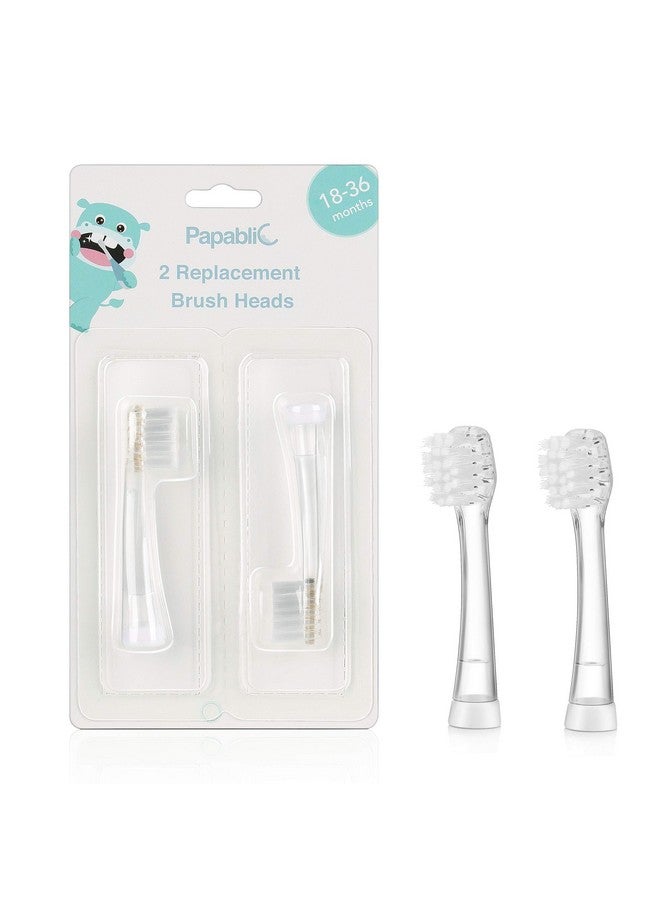 Papablic Replacement Toothbrush Heads 2 Count ; Compatible With Papablic Babyhandy & Toddler Sonic Electric Toothbrushes (1836 Months)