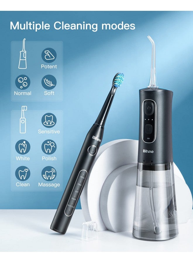 Rechargeable Electric Toothbrush Soft Bristle Sonic Toothbrush With Magnetic Charging Cable & Habit Improving Timer Ada Accepted Electric Toothbrush Travel Toothbrush Midnight Plastic