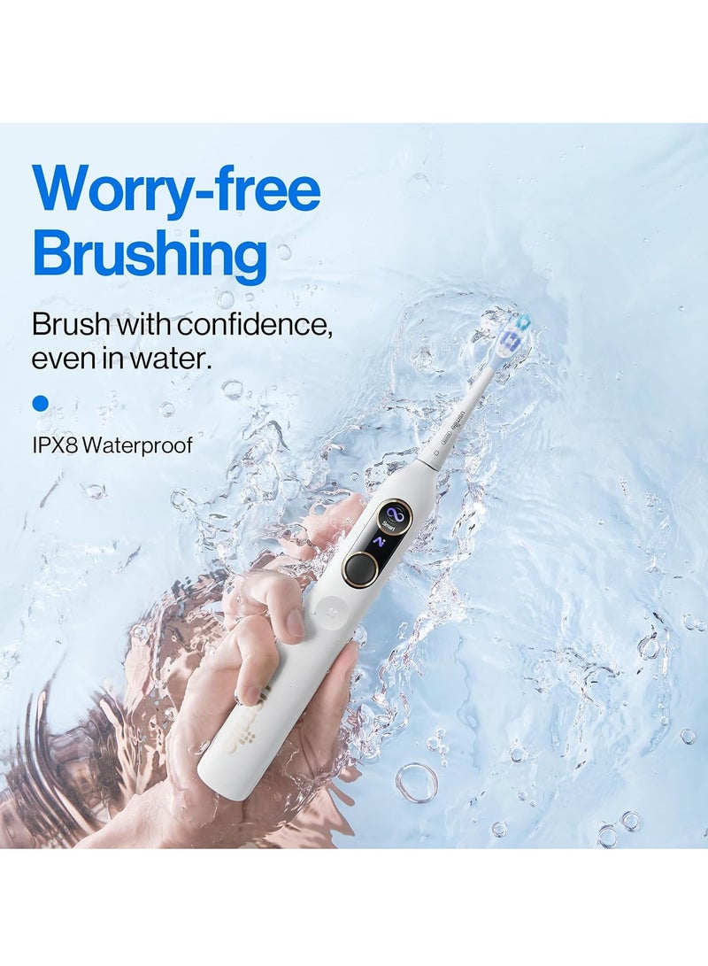 Y10 Pro Electric Toothbrush with 24/7 Smart Screen, Responsive Brushing, Smart Toothbrush with Pressure Control, 1 Charge Last 6 Months