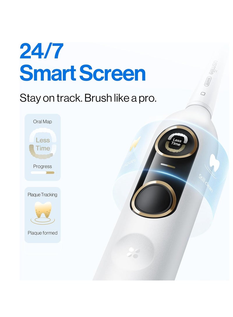 Y10 Pro Electric Toothbrush with 24/7 Smart Screen, Responsive Brushing, Smart Toothbrush with Pressure Control, 1 Charge Last 6 Months