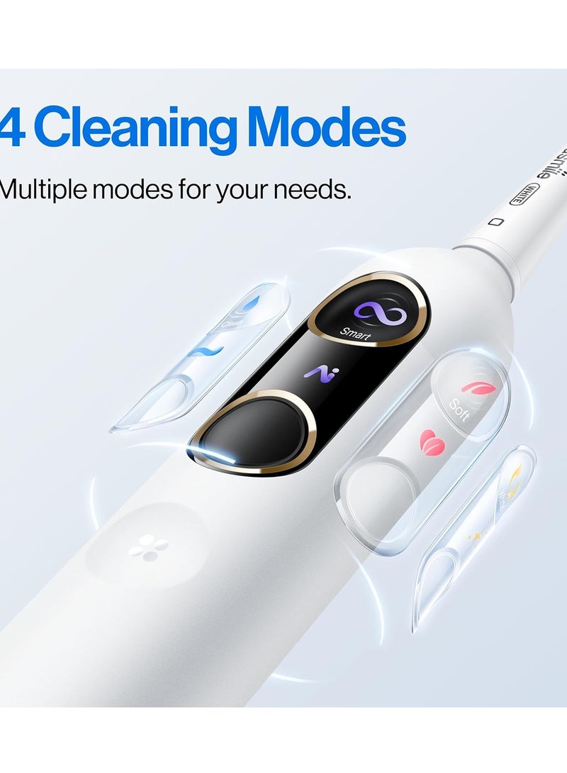 Y10 Pro Electric Toothbrush with 24/7 Smart Screen, Responsive Brushing, Smart Toothbrush with Pressure Control, 1 Charge Last 6 Months