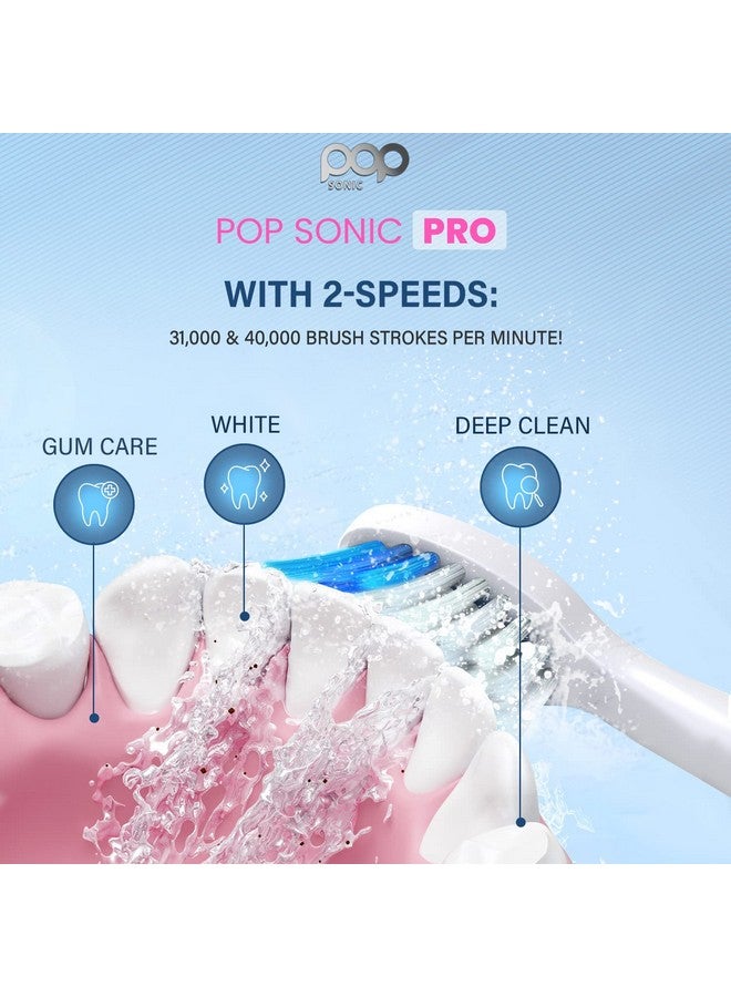 The Ultimate Pro Toothbrush (Pink) Rechargeable Toothbrush Wup To 40000 Brush Strokesminute Longlasting Dupont Nylon Bristles Teens & Adult Toothbrush Wquadrant Pacer & Timer