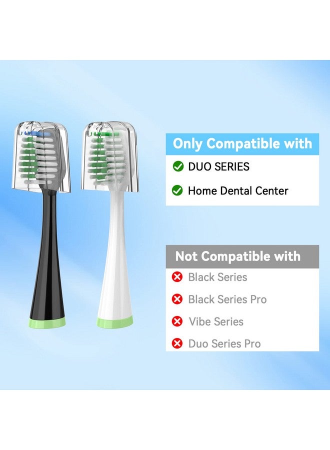 Replacement Toothbrush Heads For Aquasonic Duo Series 5 White & 5 Black Brush Heads With Covers