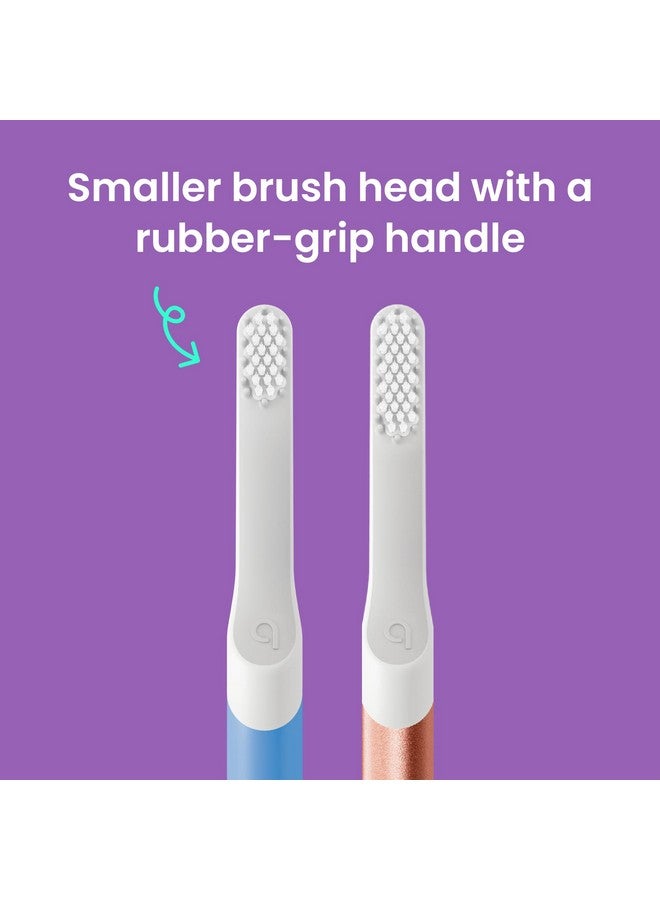 Kids Electric Toothbrush Sonic Toothbrush With Small Brush Head Travel Cover & Mirror Mount Soft Bristles Timer And Rubber Handle Blue