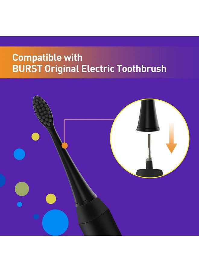 Toothbrush Replacement Heads For Burst Sonic Electric Toothbrush Soft Bristles Brush Heads For Deep Cleaning And Teeth Whitening Black