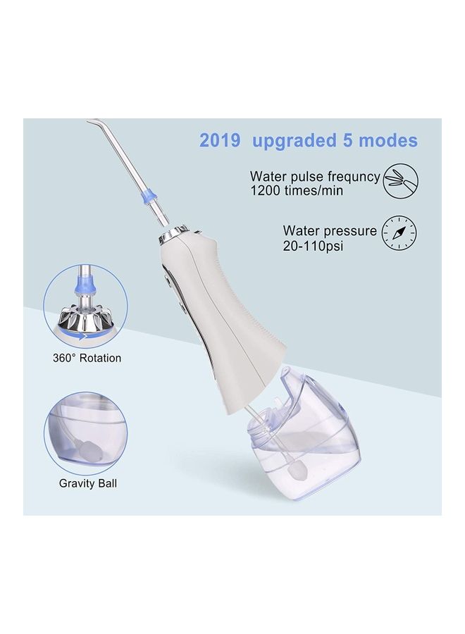 Cordless Water Dental Flosser, Portable Oral Irrigator For Teeth, Braces, Rechargeable And Ipx7 Waterproof Teeth Cleaner For Home Travel Hf6 White 300ml