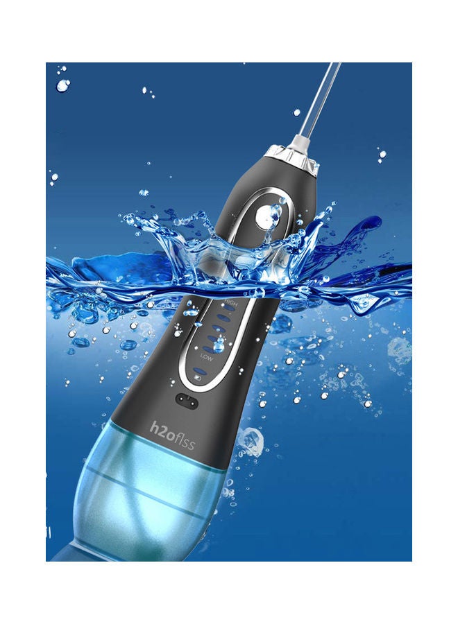 Water Flosser For Teeth Cordless Portable Oral Irrigator Flosser 5 Cleaning Modes And 6 Jet Tips, Ipx7 Waterproof - Black 300ml