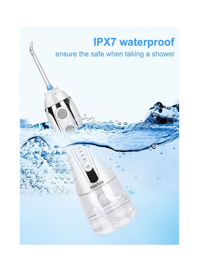 Cordless Water Dental Flosser, Portable Oral Irrigator For Teeth, Braces, Rechargeable And Ipx7 Waterproof Teeth Cleaner For Home Travel Hf6 White 300ml