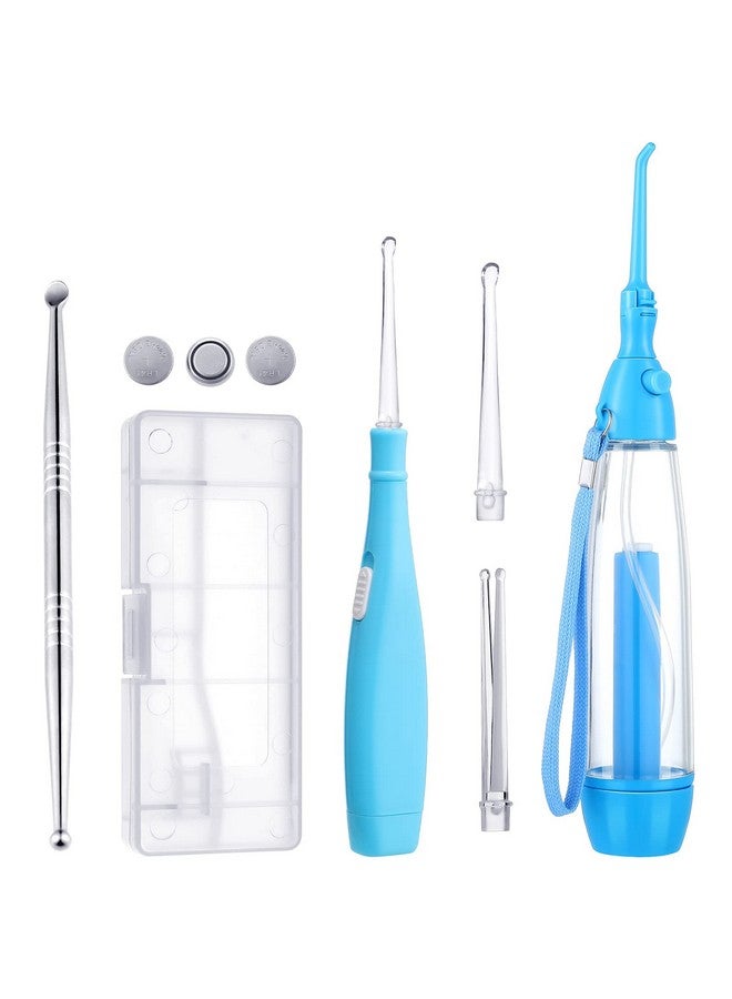 Tonsil Stone Remover 1 Manual Pump Type Low Pressure Irrigator Oral Water Pick 1 Tonsil Stone Remover With Led Light 1 Stainless Steel Tonsil Stone Removal Tools To Get Rid Of Bad Breath (Blue)