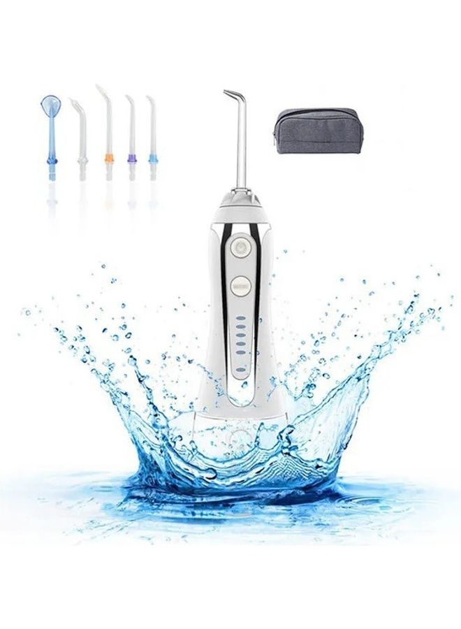 5-Mode IPX 7 Waterproof Cordless Dental Water Flosser Teeth Cleaning Set White