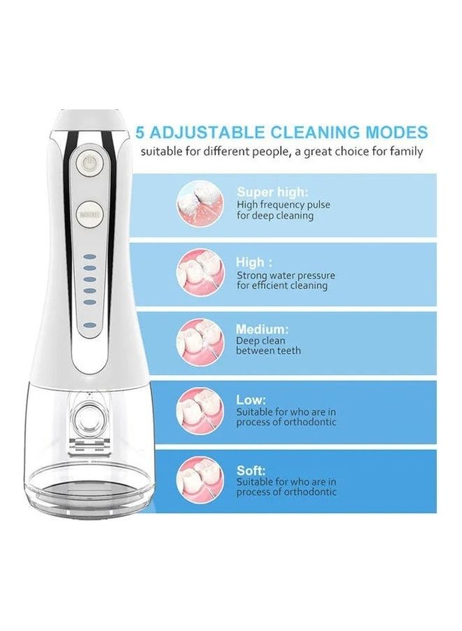 5-Mode IPX 7 Waterproof Cordless Dental Water Flosser Teeth Cleaning Set White