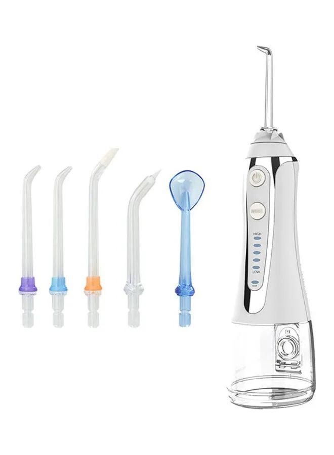 5-Mode IPX 7 Waterproof Cordless Dental Water Flosser Teeth Cleaning Set White