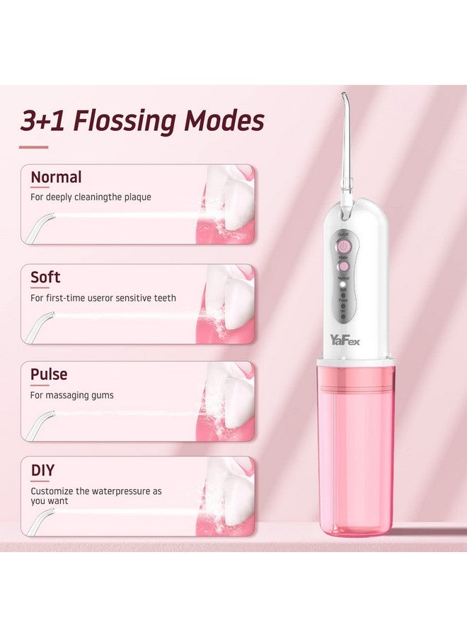 Water Dental Flosser Cordless For Teeth Portable Oral Irrigator Rechargeable Collapsible Travel Teeth Cleaner With Case 4 Modes With Diy 5 Jet Tips Ipx7 Waterproof For Teeth Cleaning