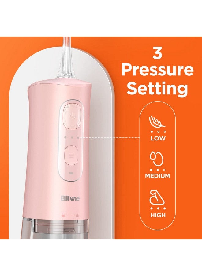 Water Flosser Teeth Picks Cordless Portable Oral Irrigator Powerful And Rechargeable Water Flosser For Teeth Brace Care Ipx7 Waterproof Water Dental Picks For Cleaning Quartz Pink