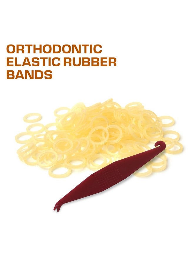 100 Pcs Natural Orthodontic Elastic Dental Rubber Bands For Braces 4.5 Ounce Heavy Dreadlocks Hair Braids Include Braces Rubber Band Tool 316 Inch