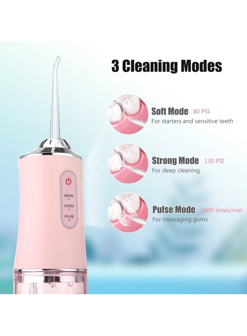 Water Flosser Cordless, Dental Oral Irrigator, Portable and Rechargeable IPX7 Waterproof 3 Modes Water Flosser with Cleanable Water Tank for Home and Travel, Braces & Bridges Care