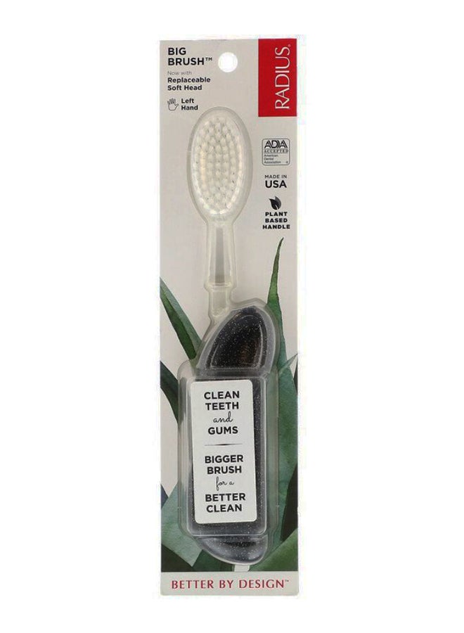 Soft Big Left Hand Toothbrush Sparkle Black/Clear/White