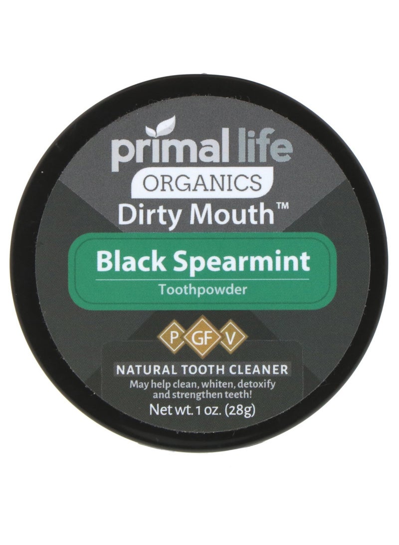 Black Spearmint Dirty Mouth Toothpowder 28grams