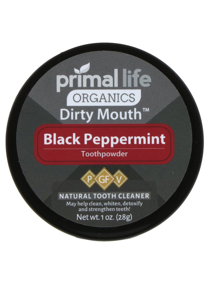 Black Peppermint Dirty Mouth Toothpowder 28grams