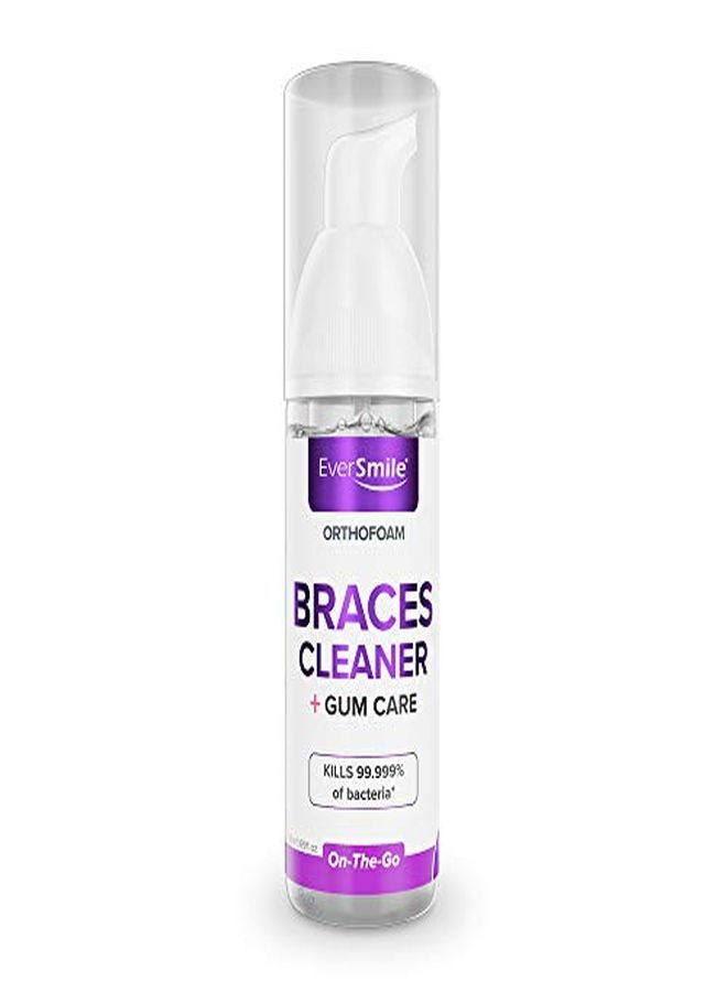 Braces Cleaner - Cleans Under Metal, Ceramic Or Clear Brackets & Wires. Can Brush Or Rinse With & Use In Trays. Foaming Bubbles Whiten Teeth & Fight Plaque (1 Pack)(Packaging May Vary)