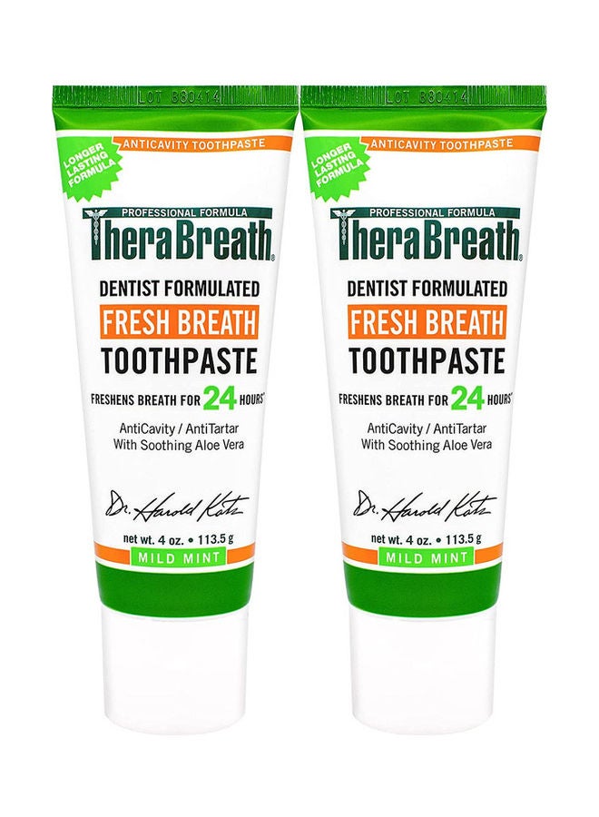 Pack Of 2  Fresh Breath Toothpaste 2 x 4 Ounce Green