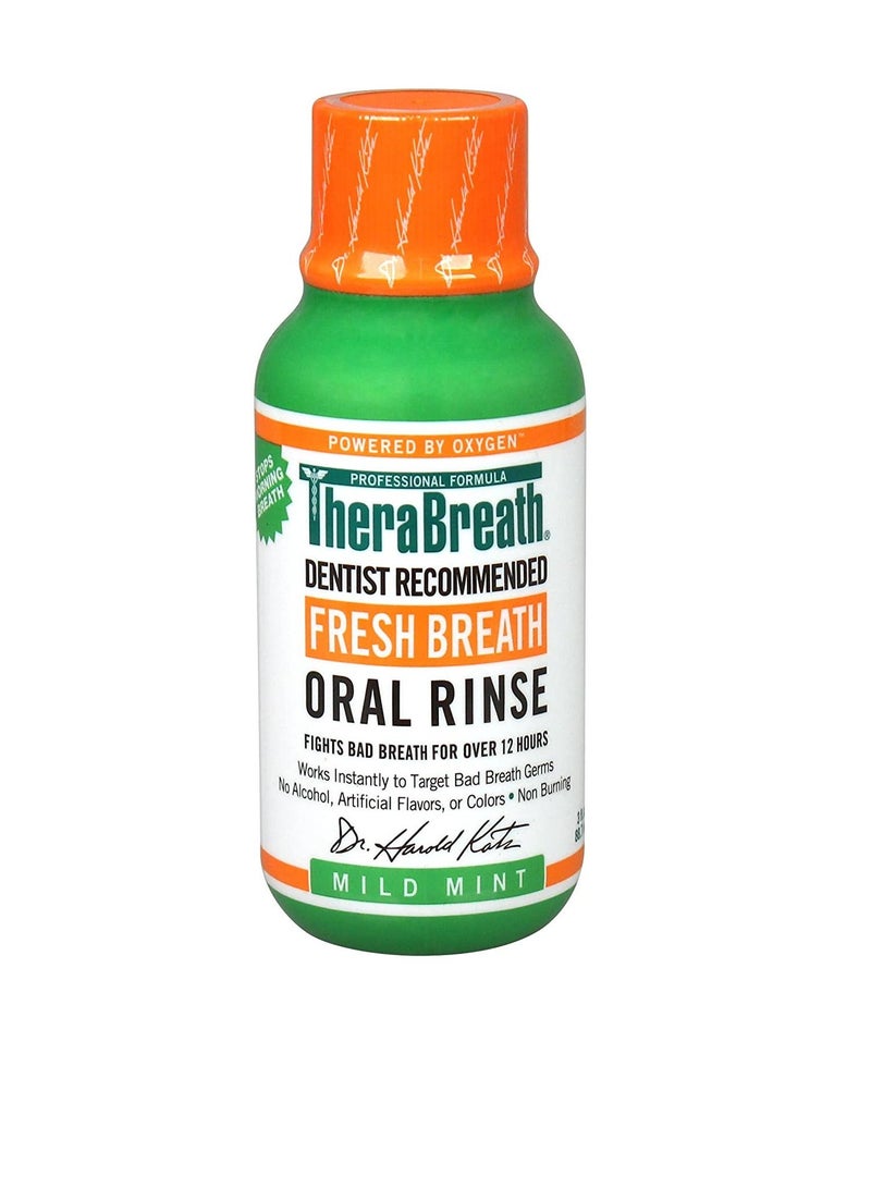 TheraBreath, Fresh Breath Oral Rinse, Mild Mint Flavor, 3 fl oz (88.7 ml) (2 Pack)