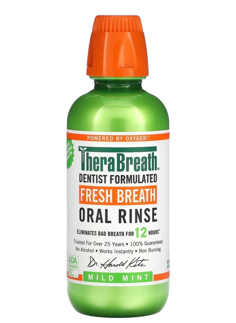 TheraBreath, Fresh Breath, Oral Rinse, Mild Mint, 16 fl oz (473 ml)