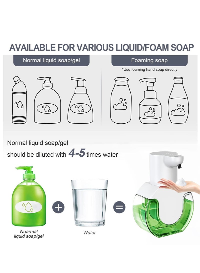 Automatic Foaming Soap Dispenser Touchless Rechargeable Hand Soap Dispenser 4-Level Adjustable Foam Volume  USB Rechargeable 420ML Wall Mount Soap Dispenser for Bathroom Kitchen