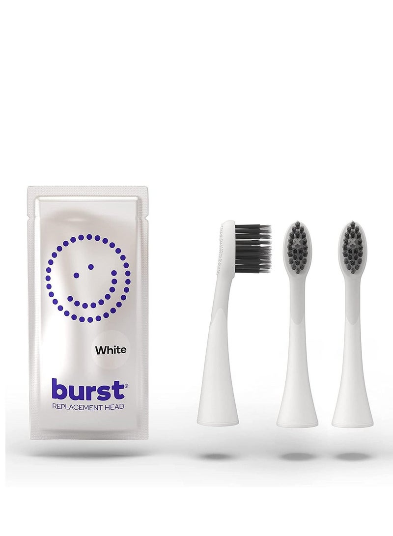 BURST Toothbrush Heads - Genuine BURST Electric Toothbrush Replacement Heads for BURST Sonic Toothbrush – Ultra Soft Bristles for Deep Clean, Stain & Plaque Removal - 3-Pack, White