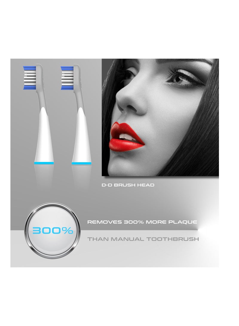 ONOSONIC D-D  Toothbrush Heads for ONOSONIC DX-1  Electric Toothbrush  Replacement Brush Heads with Gentle Bristles for Whiter Teeth and Healthy Gums Superior stains removal Recommended by Dentists