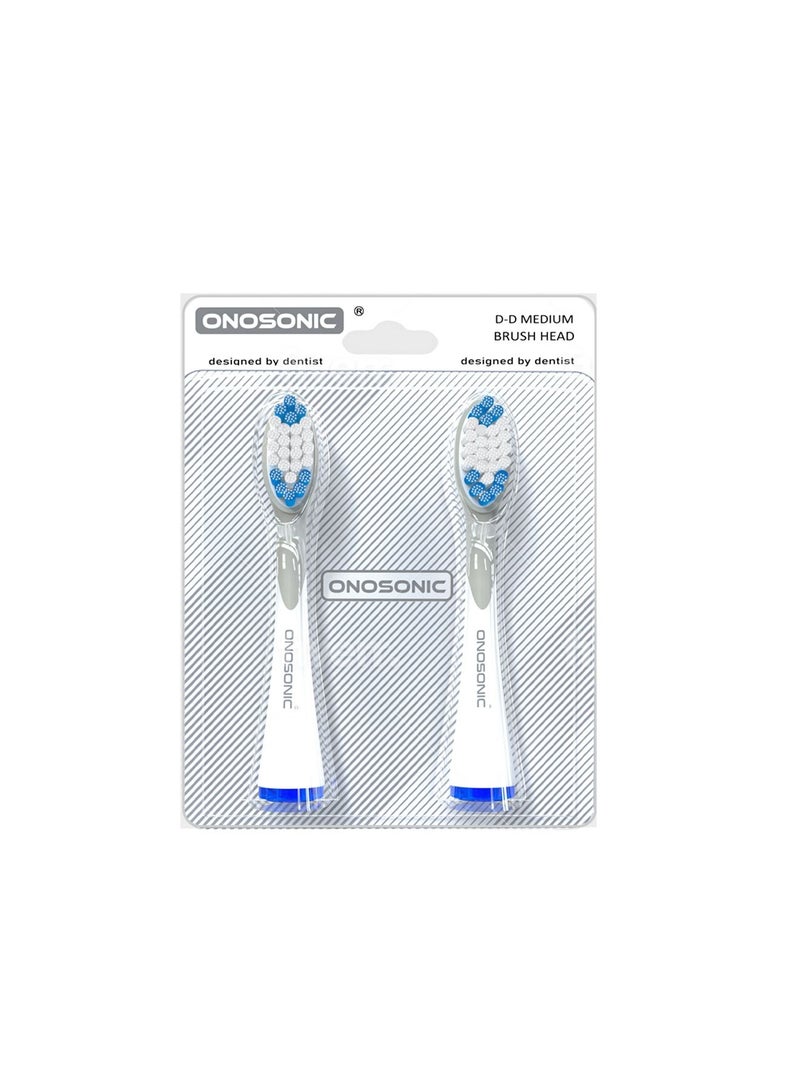 ONOSONIC D-D  Toothbrush Heads for ONOSONIC DX-1  Electric Toothbrush  Replacement Brush Heads with Gentle Bristles for Whiter Teeth and Healthy Gums Superior stains removal Recommended by Dentists