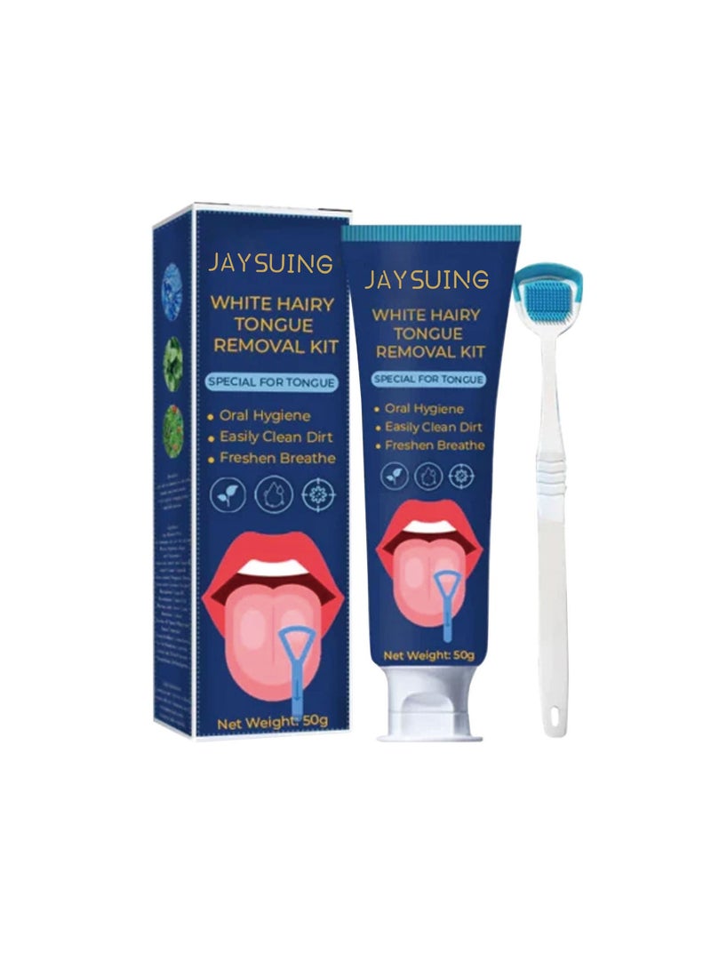 Jaysuing Tongue Cleaning Kit Removes Odor, Freshens Breath, Tongue Cleaning, Oral Care Tongue Brush