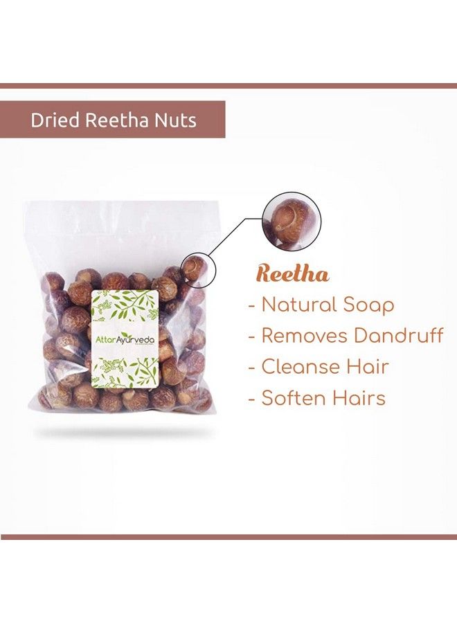 Dried Reetha Nuts/Whole/Soapnuts For Hair 100% Natural (Raw Form) (500 Grams)