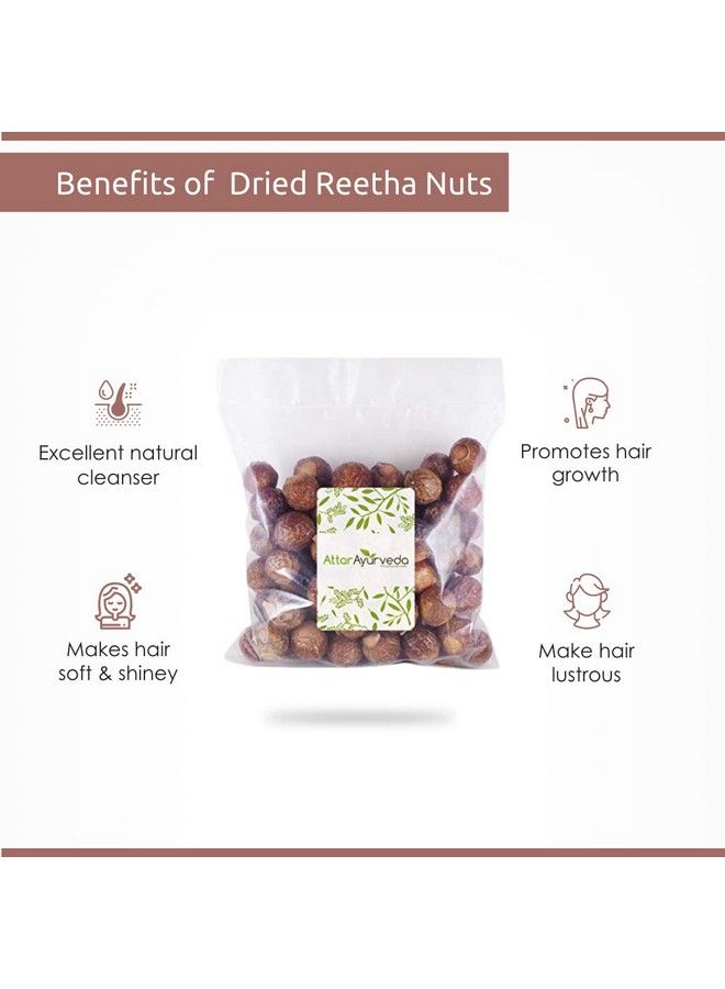 Dried Reetha Nuts/Whole/Soapnuts For Hair 100% Natural (Raw Form) (500 Grams)