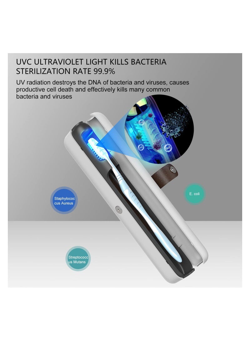 SYOSI, UV-C Auto Cycle Sterilization and Rechargeable Toothbrush Sterilizer Box Cleaner, Fits Electric Heads Manual Toothbrushes