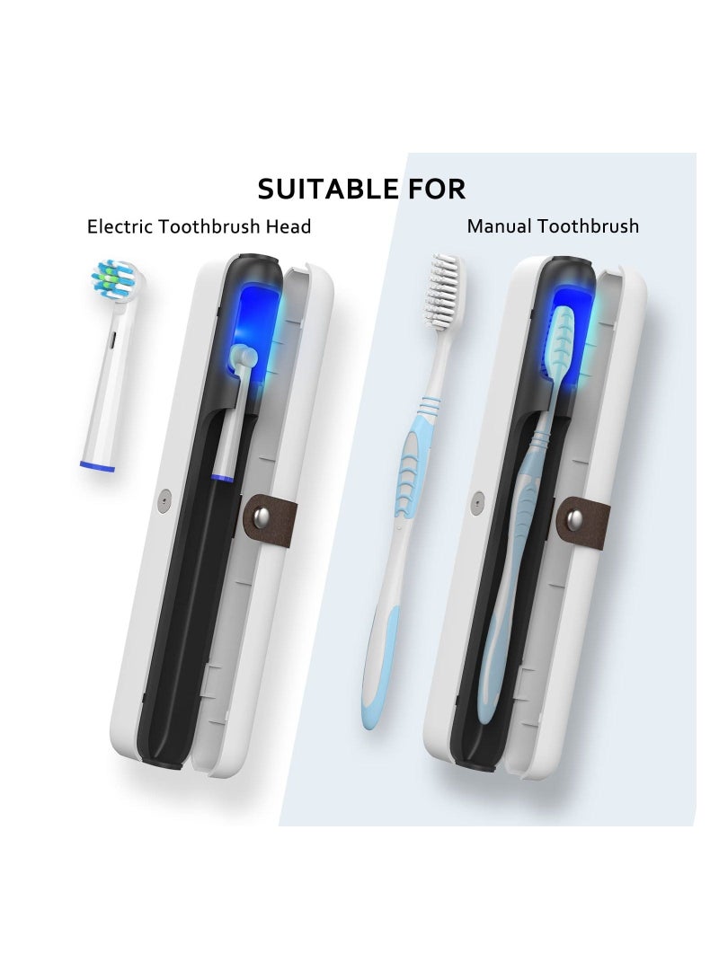 SYOSI, UV-C Auto Cycle Sterilization and Rechargeable Toothbrush Sterilizer Box Cleaner, Fits Electric Heads Manual Toothbrushes