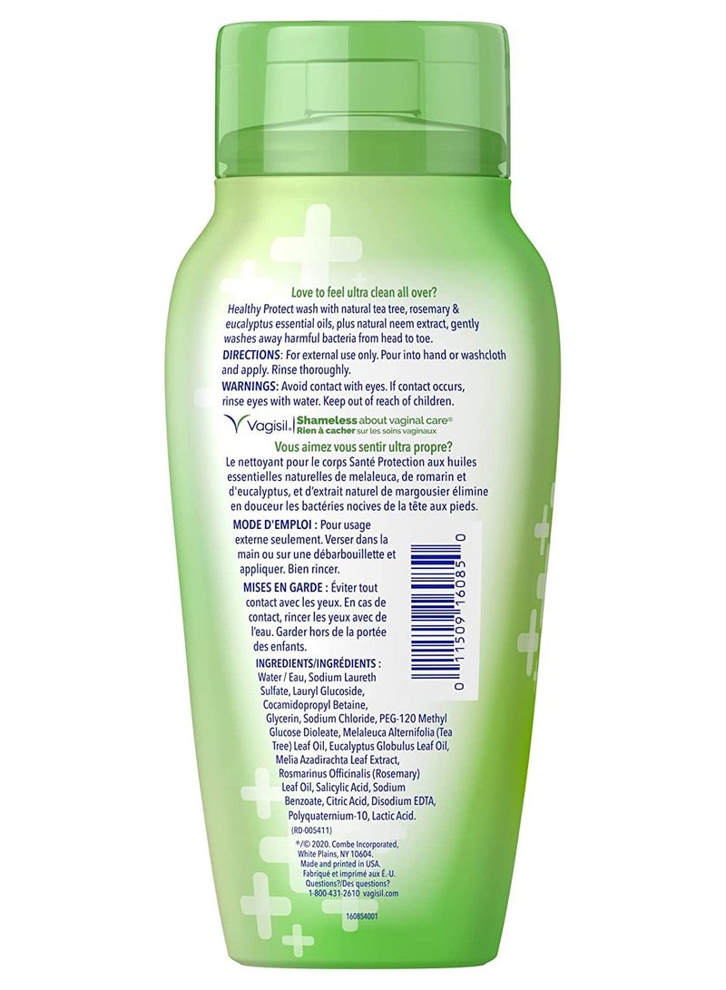 Vagisil Healthy Protect All Over Body Wash, Made with Plant Based Ingredients - Neem, Tea Tree, Eucalyptus, and Rosemary Oils, 240 ml