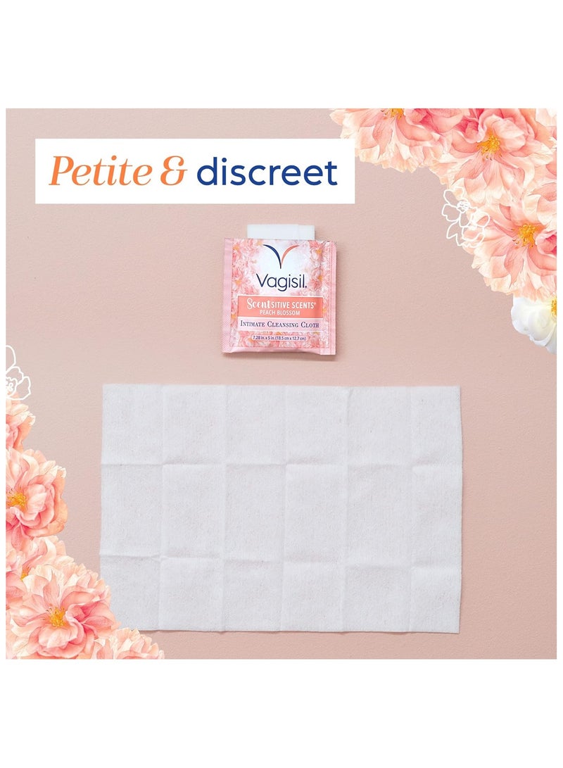 Vagisil Scentsitive Scents Peach Blossom Intimate Cleansing Wipes 16 Count