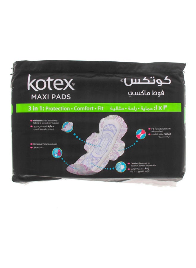 50-Piece Super Designer Maxi Pads With Wings Set White 30grams