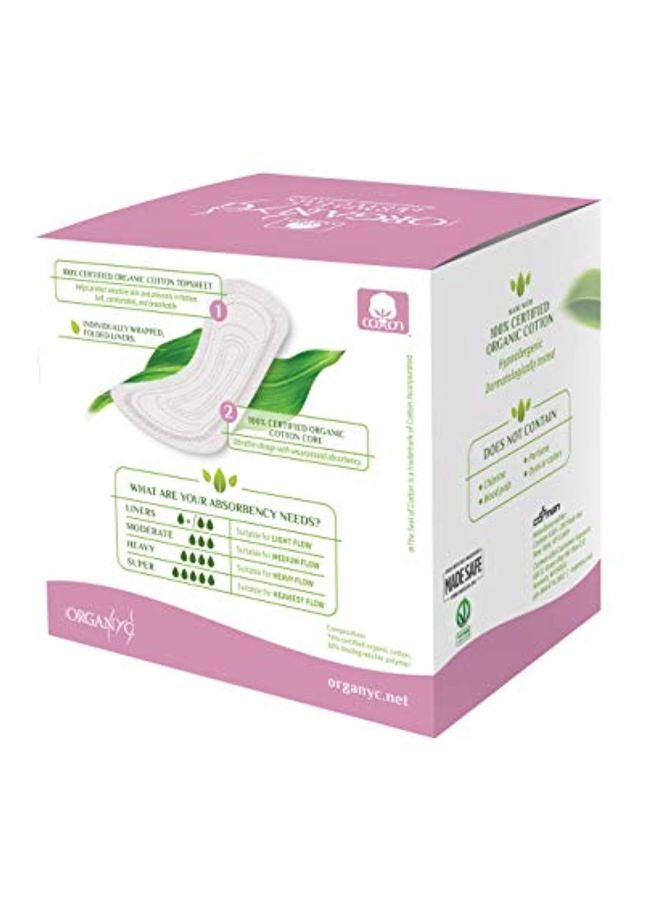 24-Piece Cotton Panty Liners White