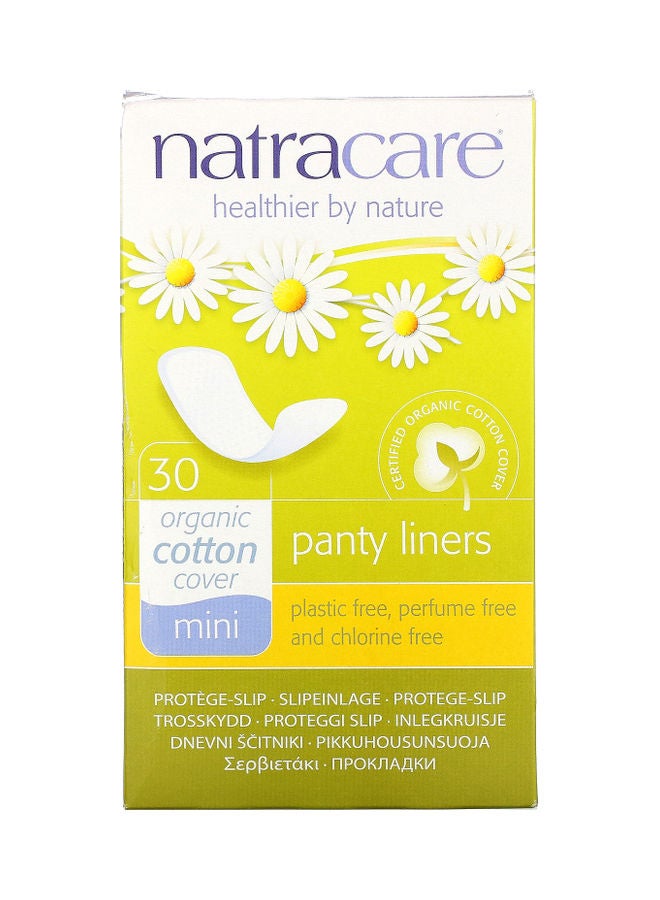 Panty Liners Organic Cotton Cover Mini 30 Liners 30ml