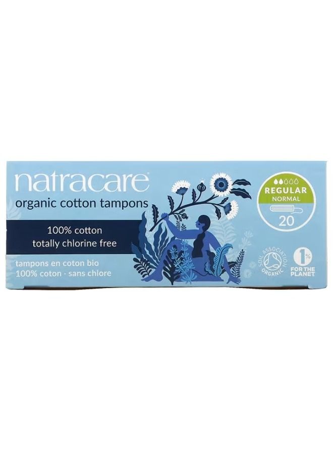Natracare, Organic Cotton Tampons, Regular Normal, 20 Tampons