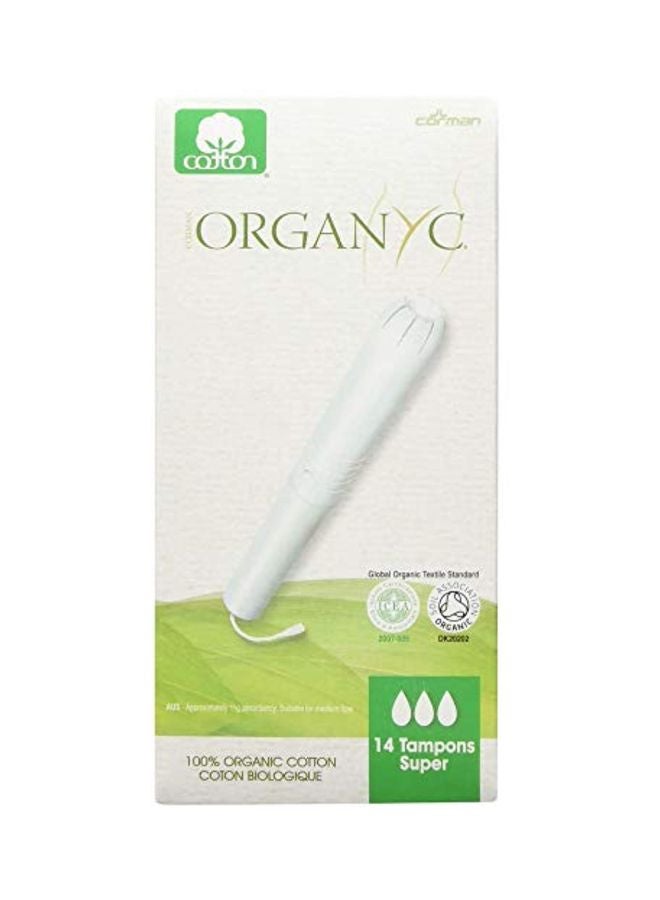 14-Piece Cotton Tampons With Applicator White