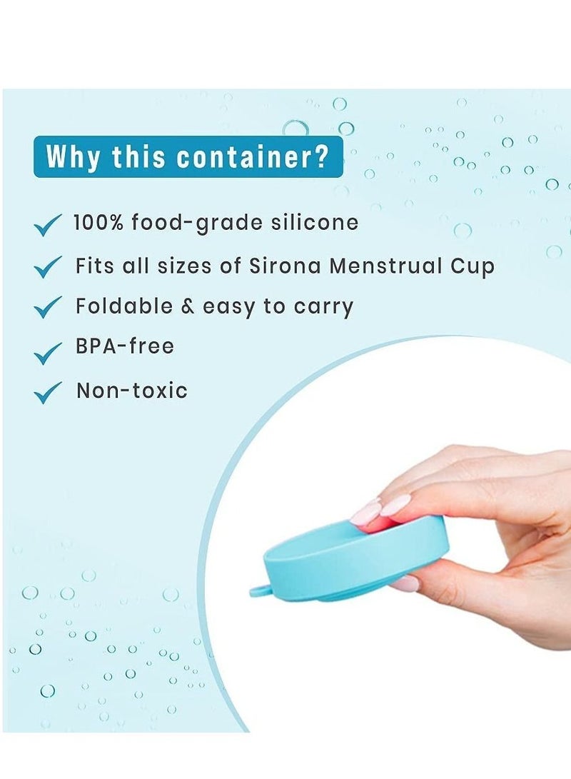 Sirona Collapsible Silicone Cup Foldable Sterilizing Container Cup for Menstrual Cup - 1 Unit with Reusable Menstrual Cup - Large (Pack of 1) | Kills 99% of Germs | Menstrual Cup Sterilizer