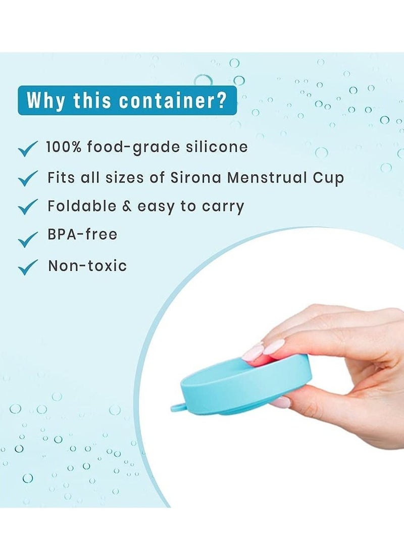 Sirona Collapsible Silicone Cup Foldable Sterilizing Container Cup for Menstrual Cup - 1 Unit with Reusable Menstrual Cup - Small (Pack of 1) | Kills 99% of Germs | Menstrual Cup Sterilizer