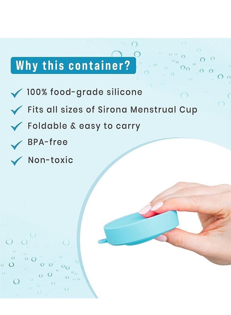 Sirona Collapsible Silicone Cup Foldable Sterilizing Container Cup for Menstrual Cup - 1 Unit with Reusable Menstrual Cup - Medium (Pack of 1) | Kills 99% of Germs | Menstrual Cup Sterilizer