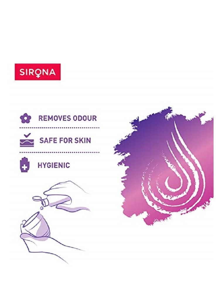 Sirona Reusable Menstrual Cup for Women - Small with Rose Fragrance Menstrual Cup Wash - 100 ml (Small Cup & Cup Wash)