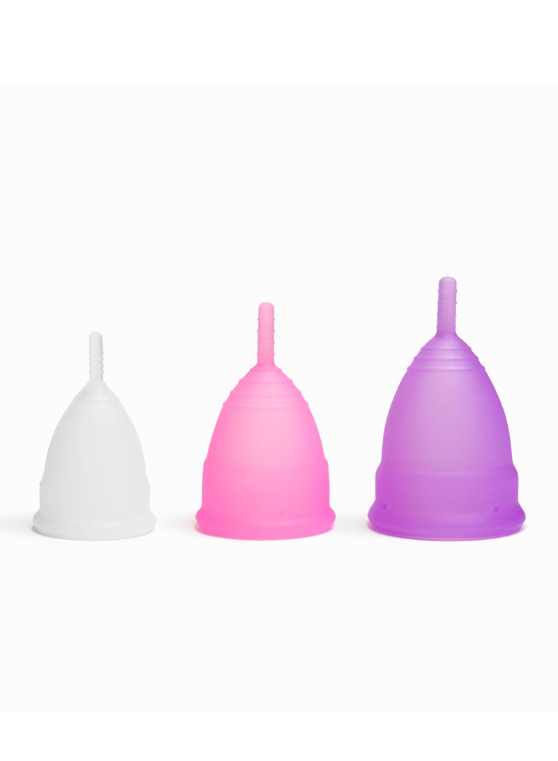 Sirona Reusable Menstrual Cup for Women with Pouch | Ultra Soft Odour & Rash Free | 100% Medical Grade Silicone | No Leakage | Protection for Up to 8-10 Hours | US FDA Registered - Small (Pack of 2)